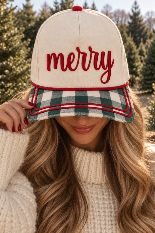 Merry Traditional Plaid Trucker Hat