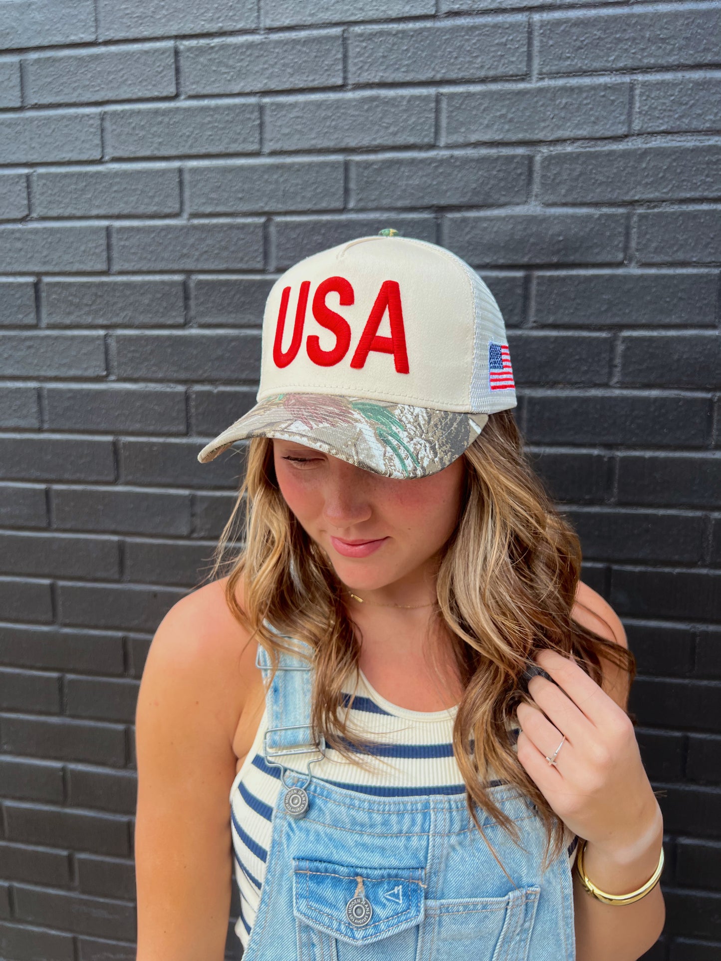 Pre-Order: USA Vintage Trucker Hat-Camo