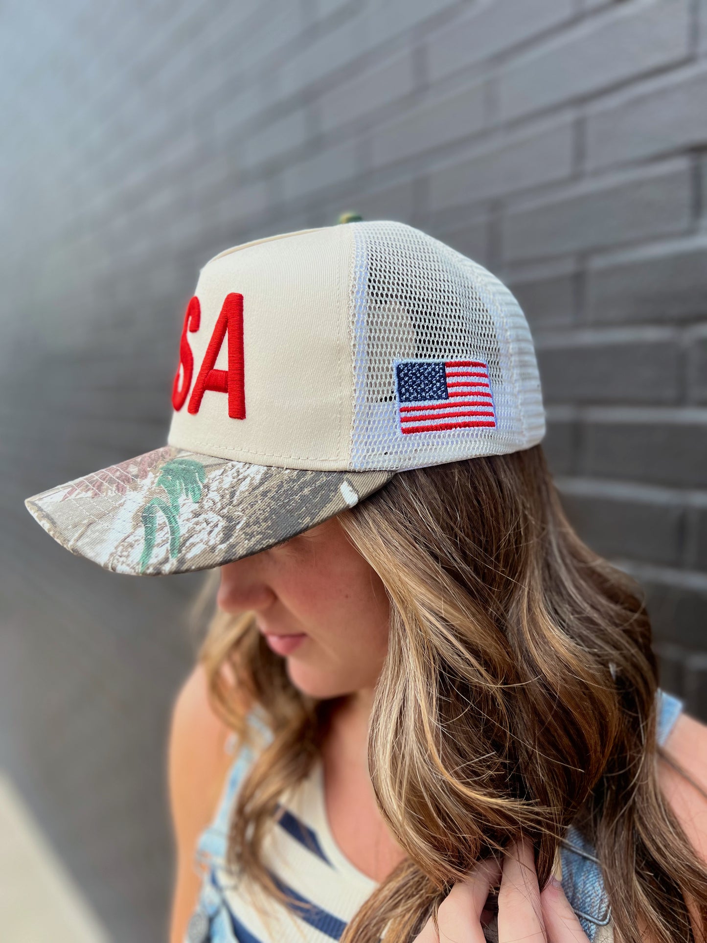 Pre-Order: USA Vintage Trucker Hat-Camo