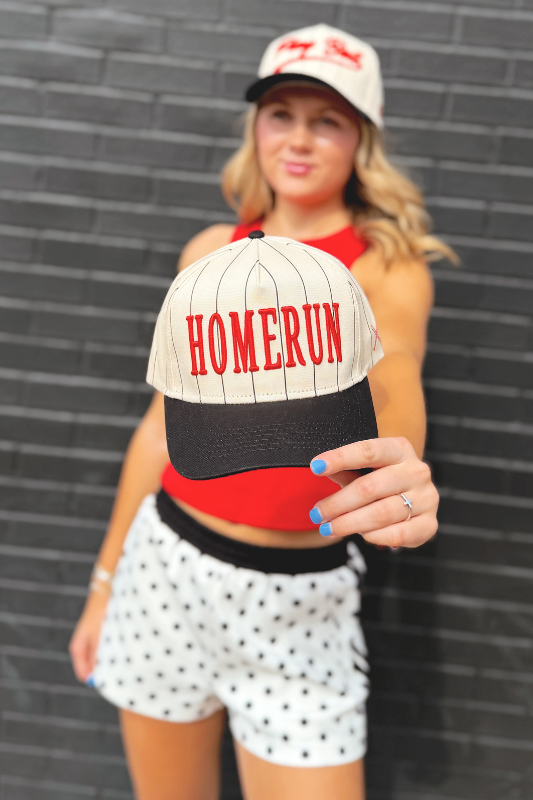 HOMERUN Vintage Trucker Hat-Striped/Red
