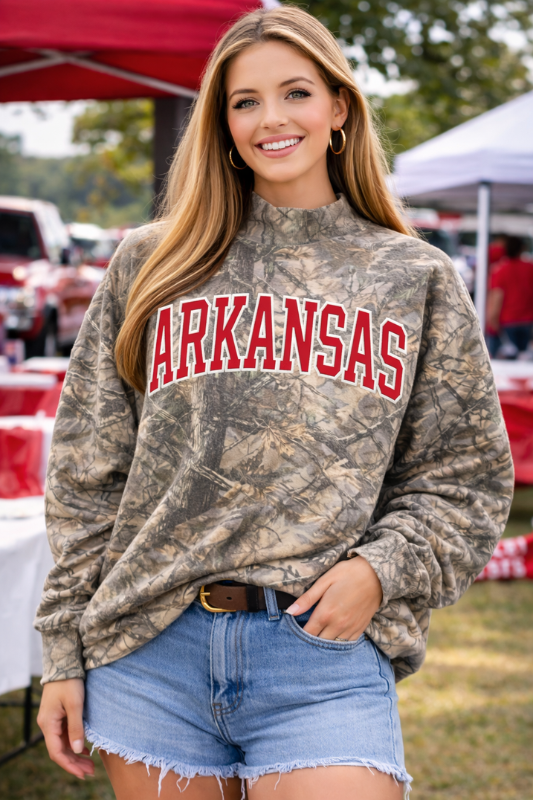 State Pride Embroidered Camo Mockneck