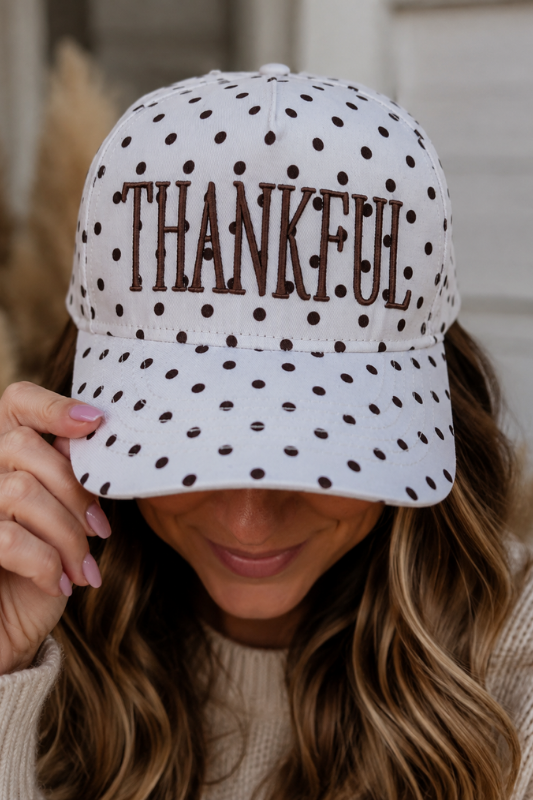 THANKFUL Polka Dot Vintage Trucker Hat