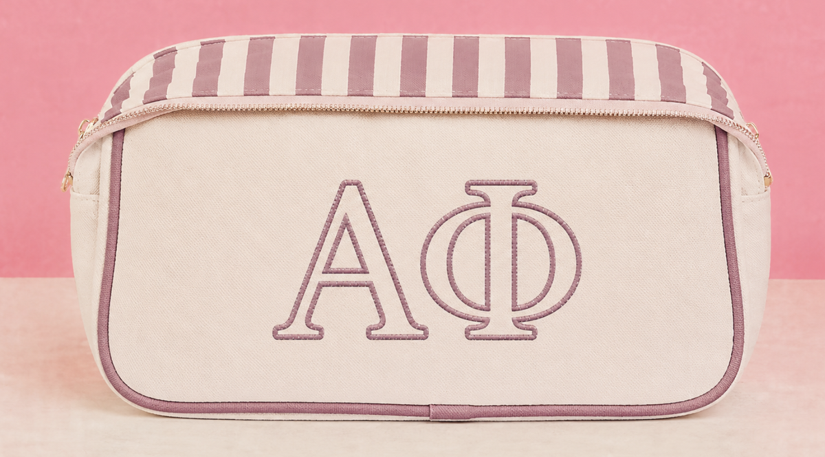 Greek Canvas + Colors Cosmetic Bag