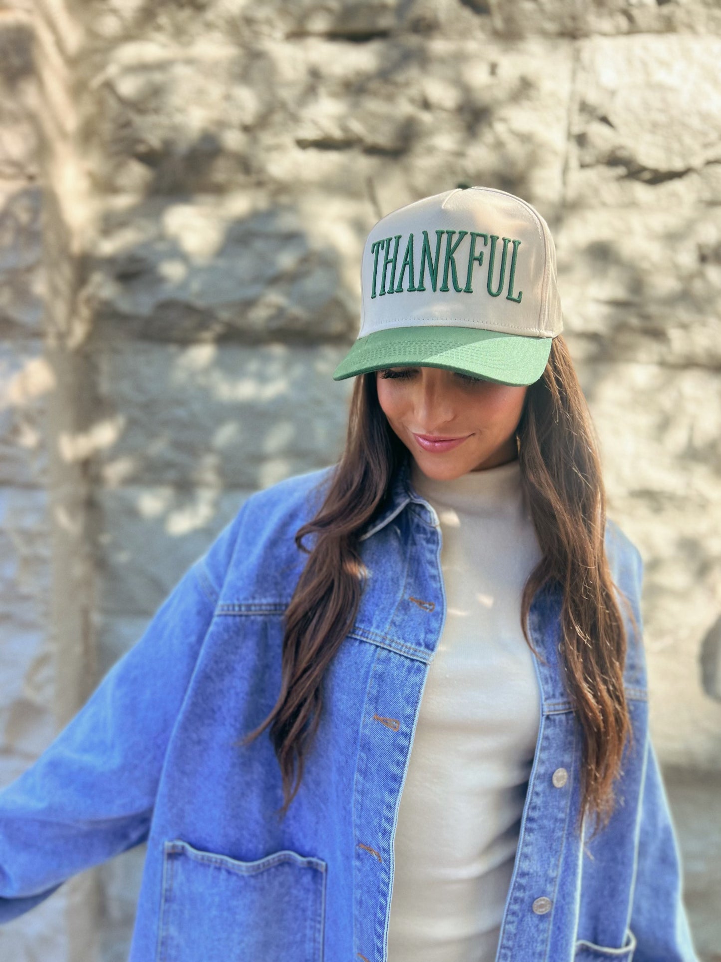 THANKFUL Vintage Trucker Hat-Green
