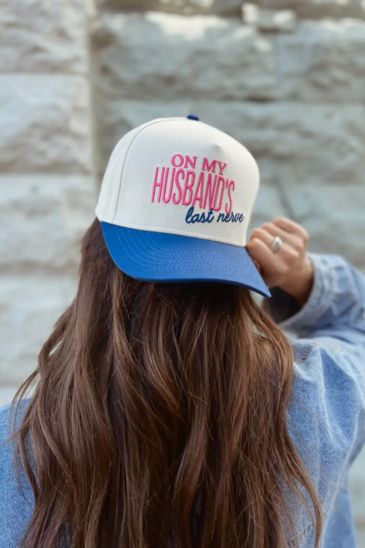 On My Husband's Last Nerve Vintage Trucker Hat