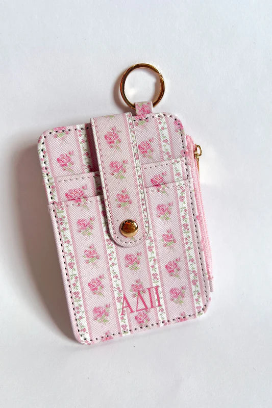 Greek Floral Cardholder Keychain