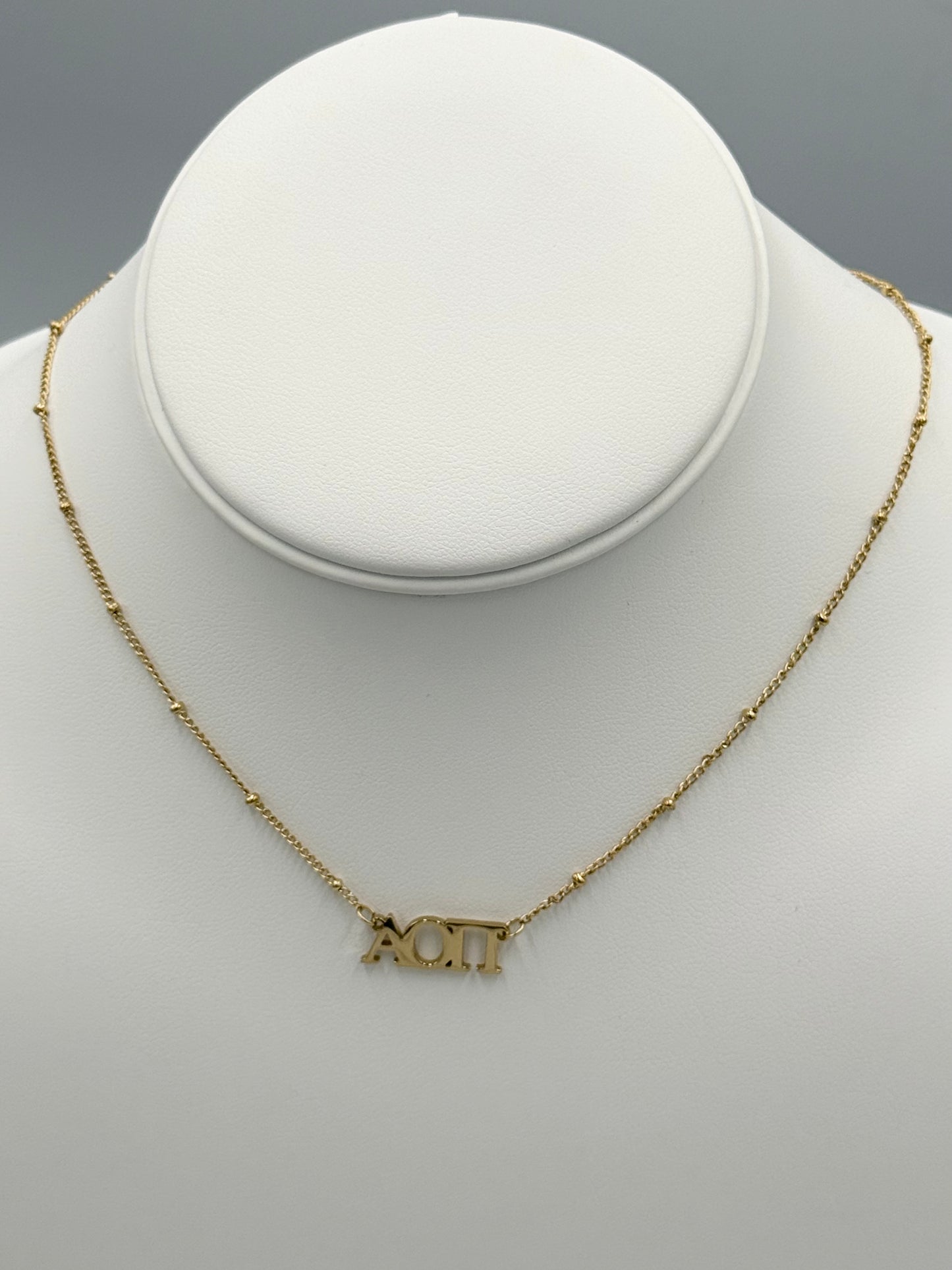 Greek 14K Gold-Plated Letters Necklace