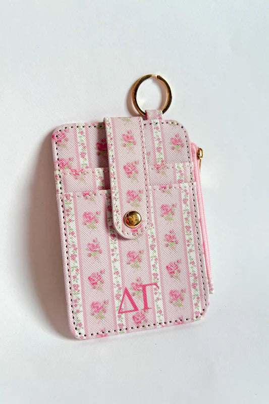 Greek Floral Cardholder Keychain