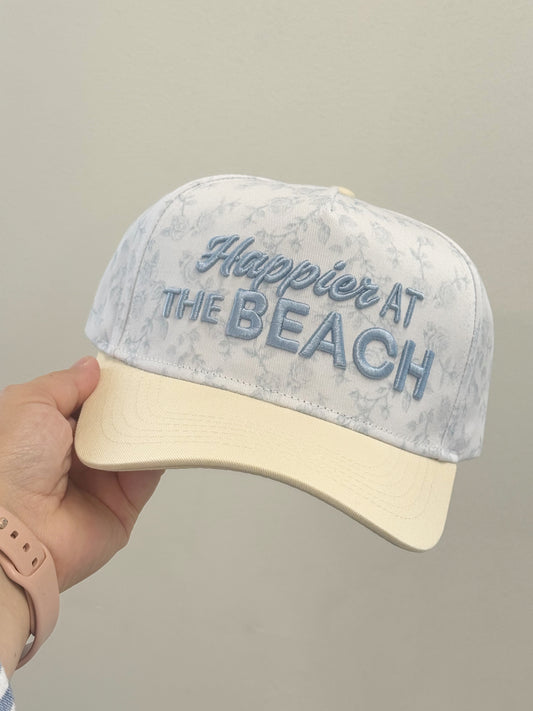 Happier At The Beach Vintage Trucker Hat