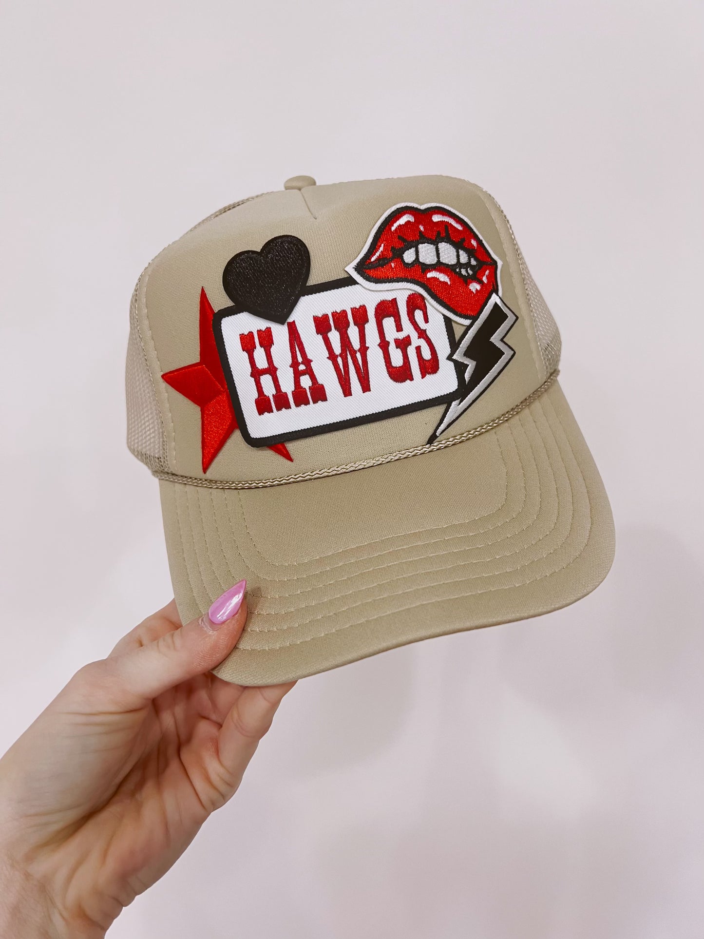 HAWGS Kahki Custom Patch Trucker Hat