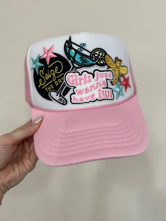 Girls Just Wanna Have Fun Custom Trucker Hat