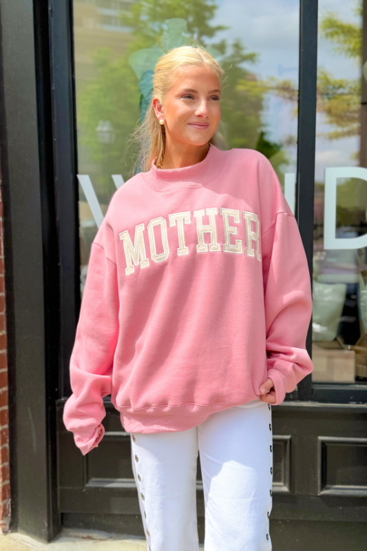 MOTHER Embroidered Mockneck