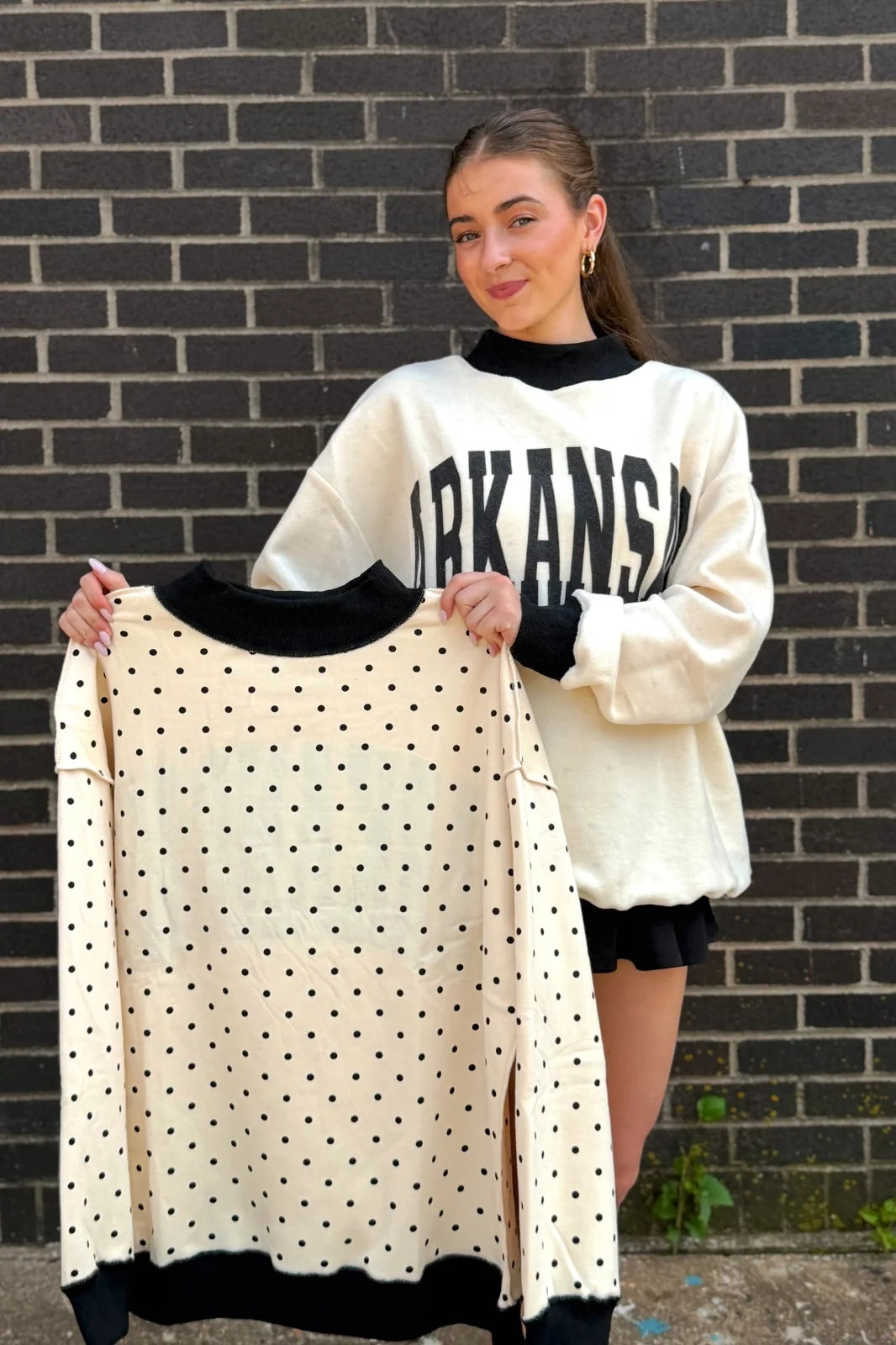 State Pride Polka Dot Reversible Mockneck