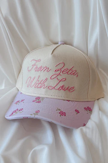 Greek With Love Floral Trucker Hat