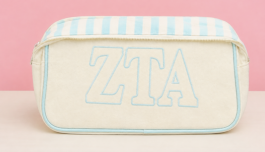 Greek Canvas + Colors Cosmetic Bag