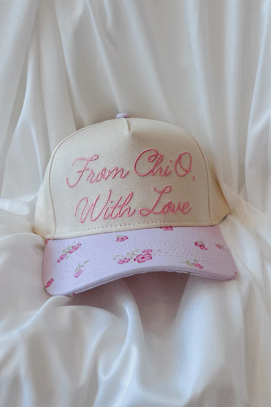 Greek With Love Floral Trucker Hat