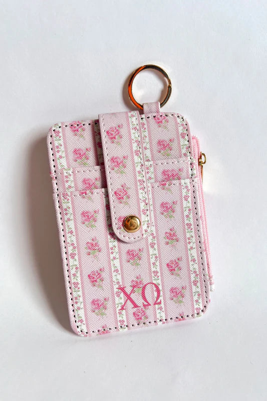 Greek Floral Cardholder Keychain