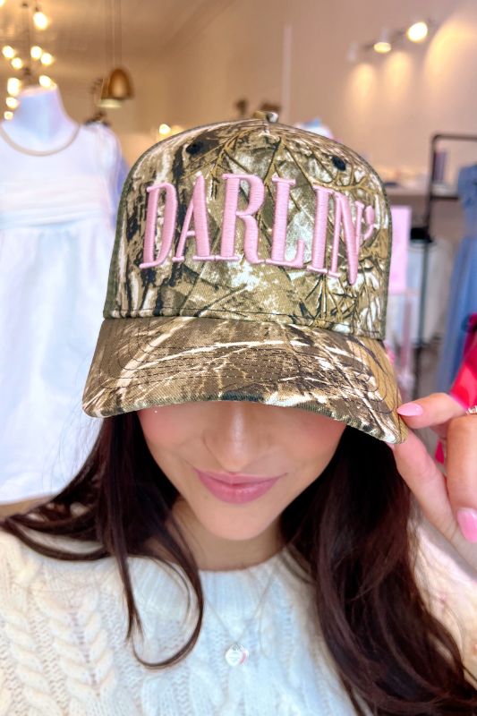 DARLIN' Vintage Camo Trucker Hat
