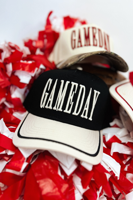 GAMEDAY Vintage Trucker Hat-Black