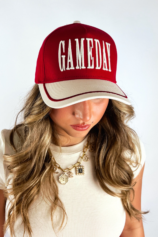 GAMEDAY Vintage Trucker Hat-Red
