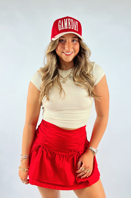 GAMEDAY Vintage Trucker Hat-Red