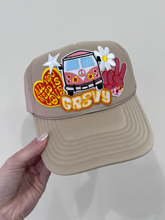 Let's Get Groovy Custom Patch Trucker Hat