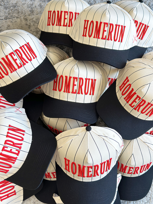 HOMERUN Vintage Trucker Hat-Striped/Red