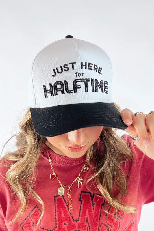 Just Here For Halftime Vintage Trucker Hat