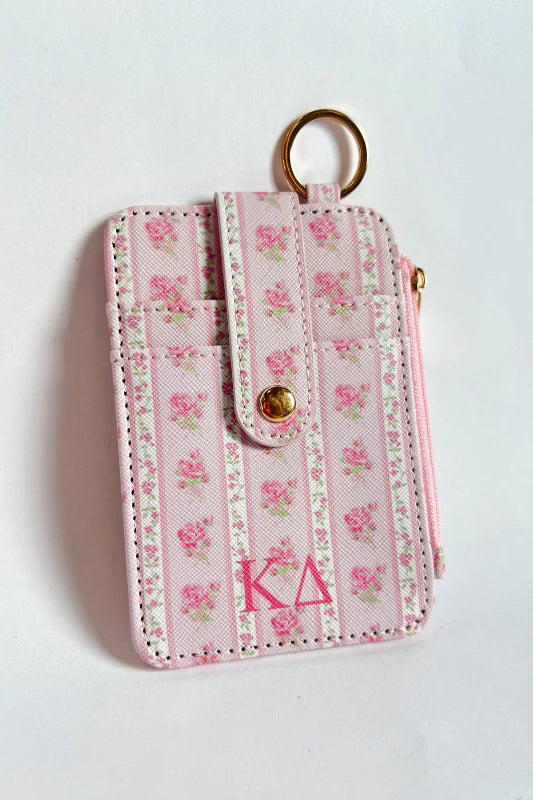 Greek Floral Cardholder Keychain