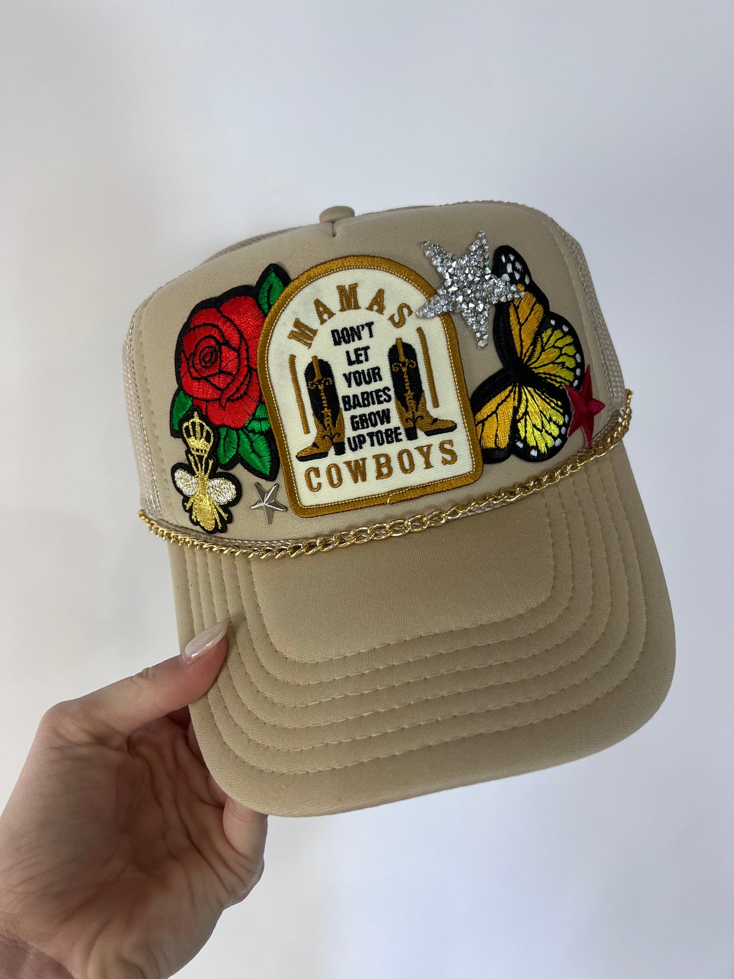 Mamas Don't Let Your Babies....Custom Patch Trucker Hat