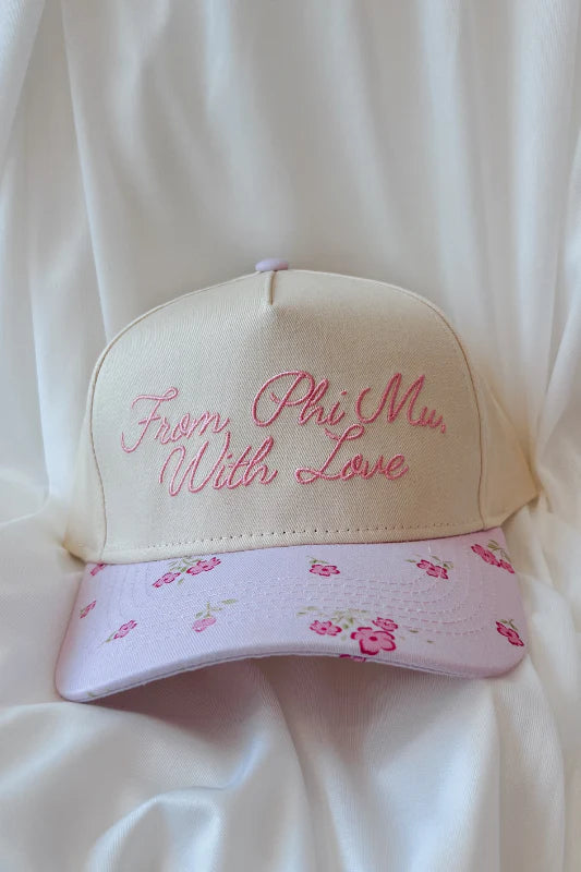Greek With Love Floral Trucker Hat