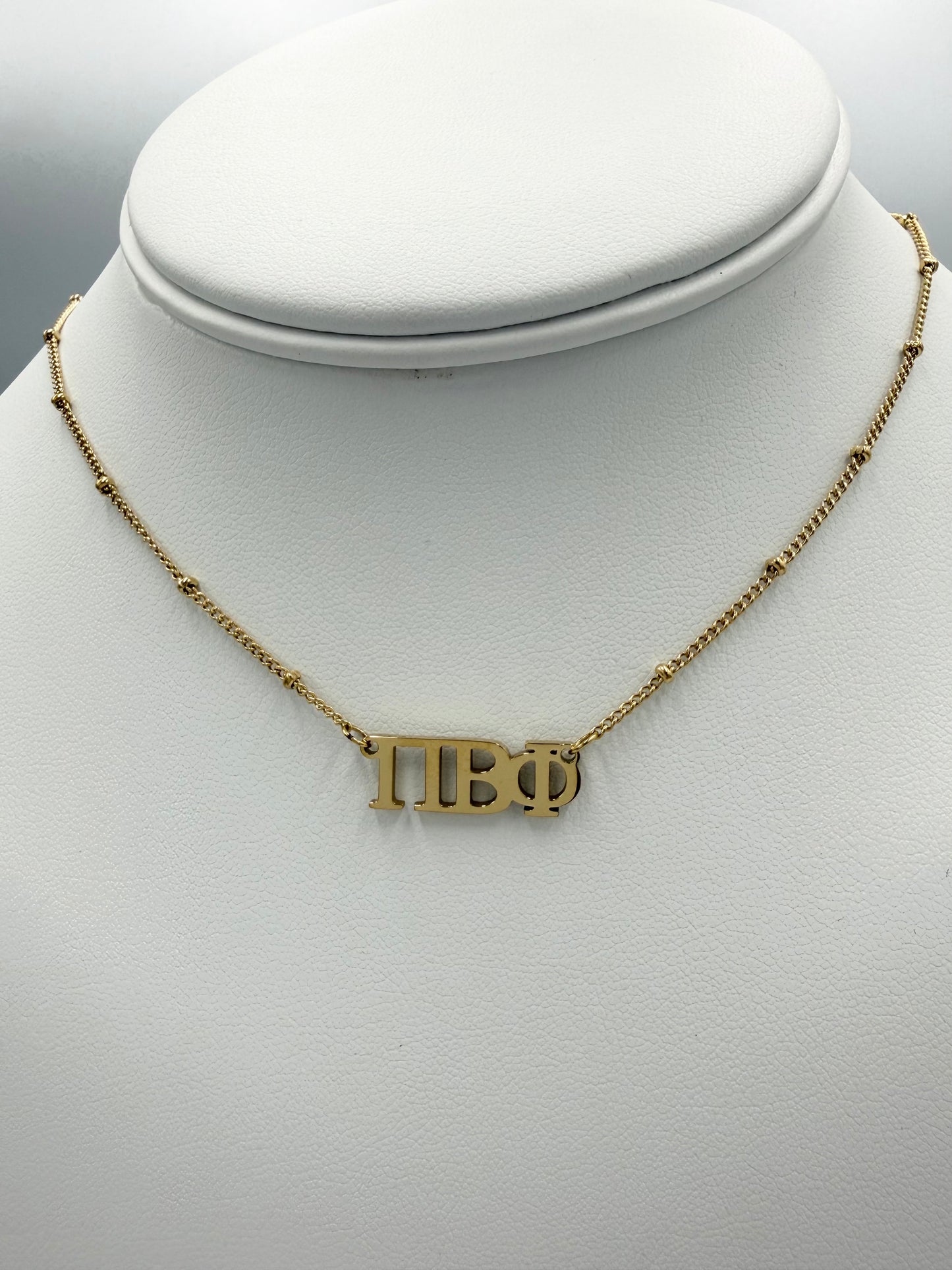 Greek 14K Gold-Plated Letters Necklace